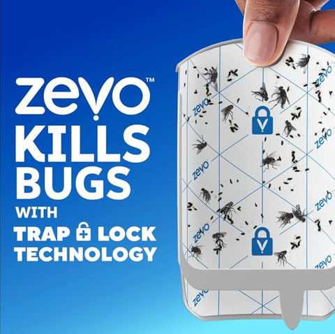 Zevo Plug-in Bug Trap Refills Cartridge 4 Count, Sticky Surface for Gnats, Flies & Small Flying Insects