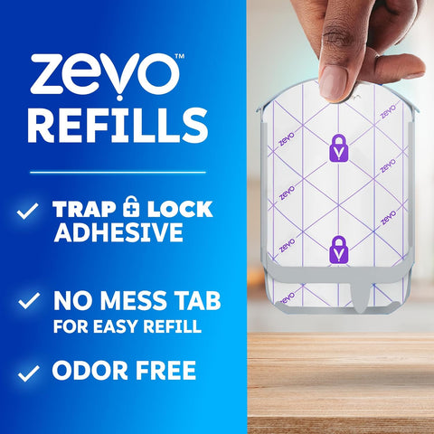 Zevo Flying Insect Trap Official Refill Cartridges - Fits Both Zevo Trap & MAX Indoor Fly Trap - Authentic Trap+Lock Technology to Catch Gnats, House & Fruit Flies (10 Official Refill Cartridges)